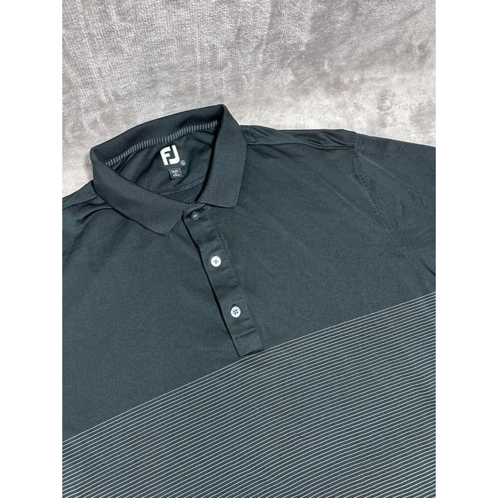 FootJoy Golf Shirt Men XL Extra Large Black Golf Performance Casual Outdoor